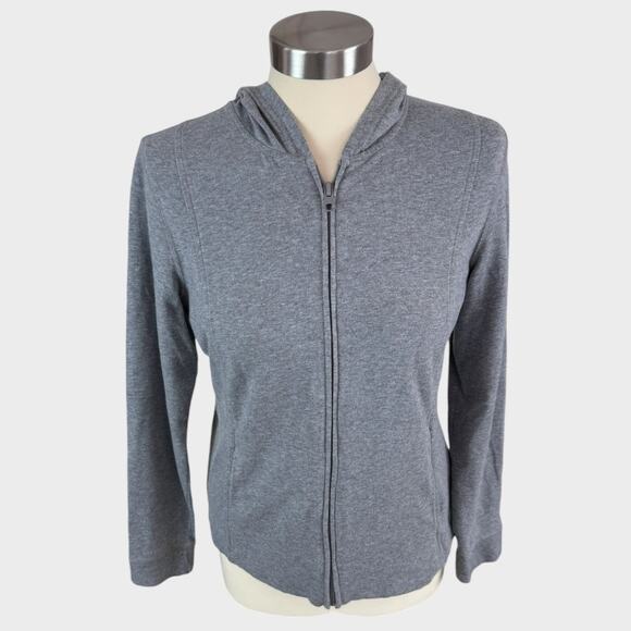 Style & Co Sport Medium Gray Full Zip Hooded Sweatshirt - Picture 1 of 6